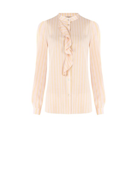 Regular fit blouse van lichte stof met volant Rinascimento
