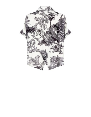 Oversized asymmetrisch overhemd met junglemotief Rinascimento