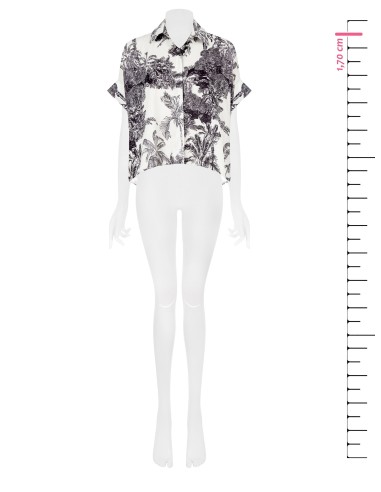 Oversized asymmetrisch overhemd met junglemotief Rinascimento