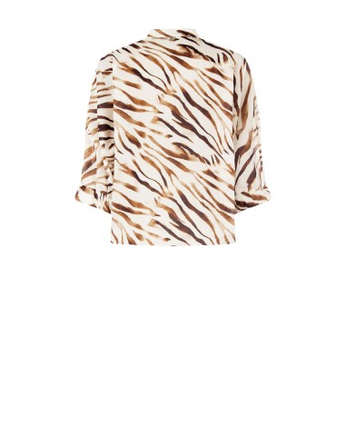 Oversized katoenen overhemd met opstaande kraag en V-hals van Rinascimento