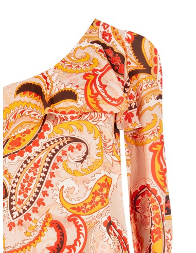 Getailleerde one-shoulder top met volant Rinascimento