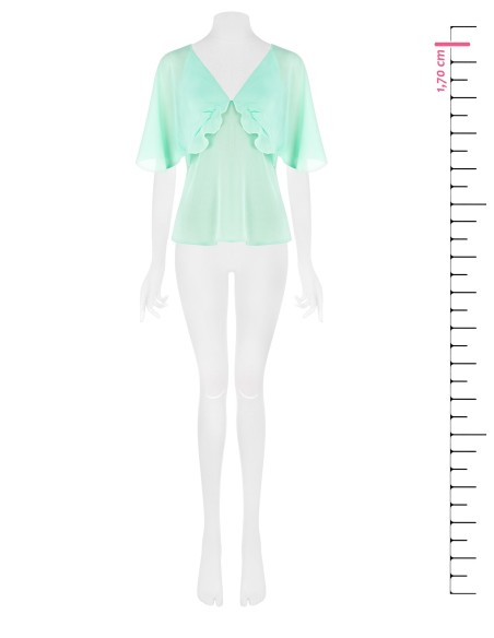 Mouwloze blouse van crêpon met vlindermouwen Rinascimento