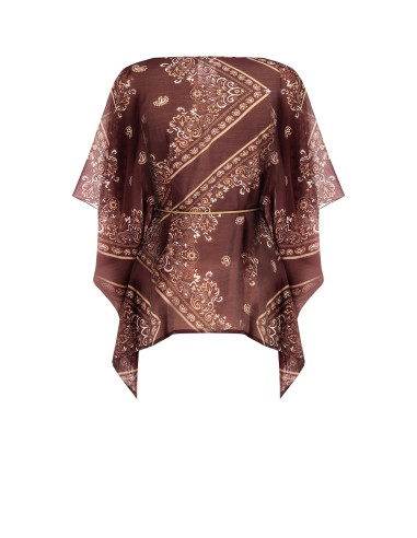 Kimonoblouse van viscose met bijpassende koordceintuur van Rinascimento