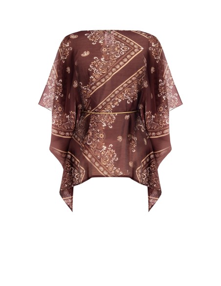 Kimonoblouse van viscose met bijpassende koordceintuur van Rinascimento