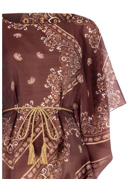 Kimonoblouse van viscose met bijpassende koordceintuur van Rinascimento