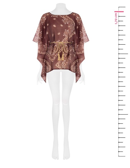 Kimonoblouse van viscose met bijpassende koordceintuur van Rinascimento