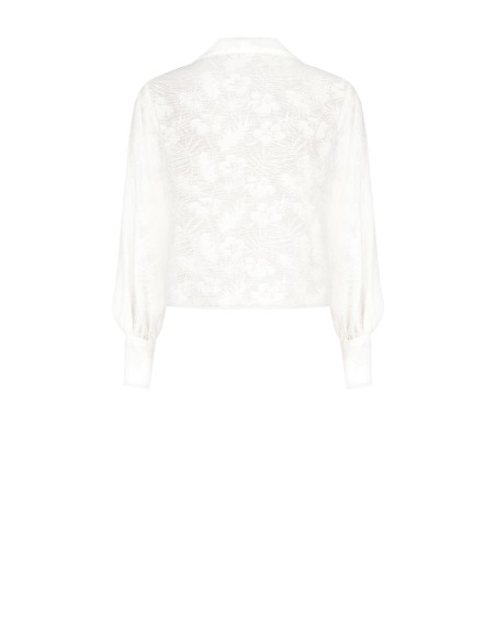 Wijde blouse van viscosemix met devoré Rinascimento