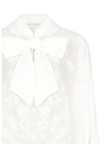 Wijde blouse van viscosemix met devoré Rinascimento