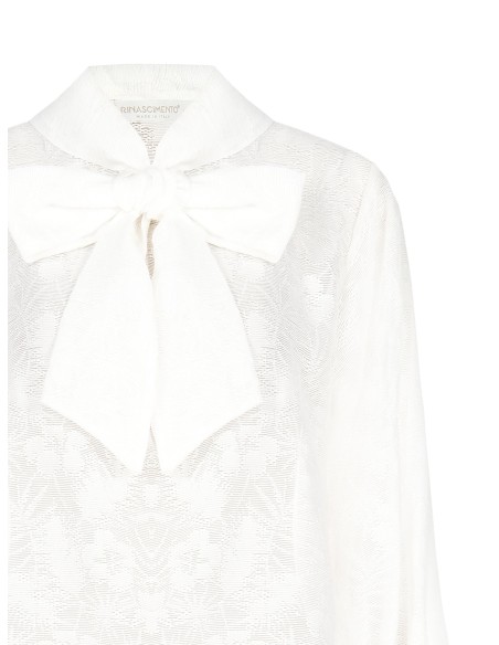 Wijde blouse van viscosemix met devoré Rinascimento