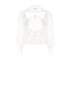 Wijde blouse van viscosemix met devoré Rinascimento