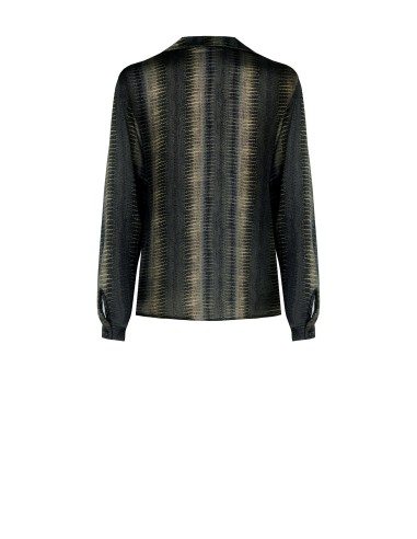 Ruimvallende en soepele blouse van slangenprintsatijn van Rinascimento