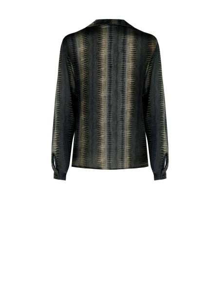 Ruimvallende en soepele blouse van slangenprintsatijn van Rinascimento