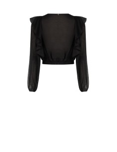 Ballonblouse van ecologische vezel met V-hals Rinascimento 2