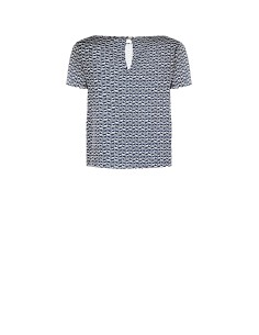 Vloeiende blouse van bedrukte satijnstof Rinascimento 2