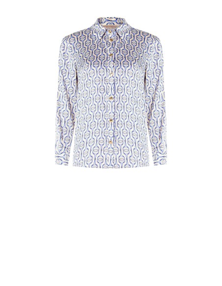 Regular viscose blouse met Rinascimento-logoknopen