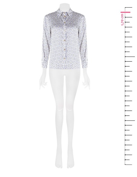Regular viscose blouse met Rinascimento-logoknopen