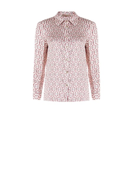 Regular viscose blouse met Rinascimento-logoknopen