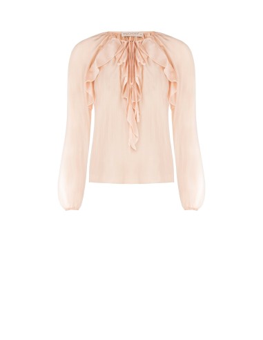 Blouse van lichtgewicht, semitransparante stof met ruches Rinascimento