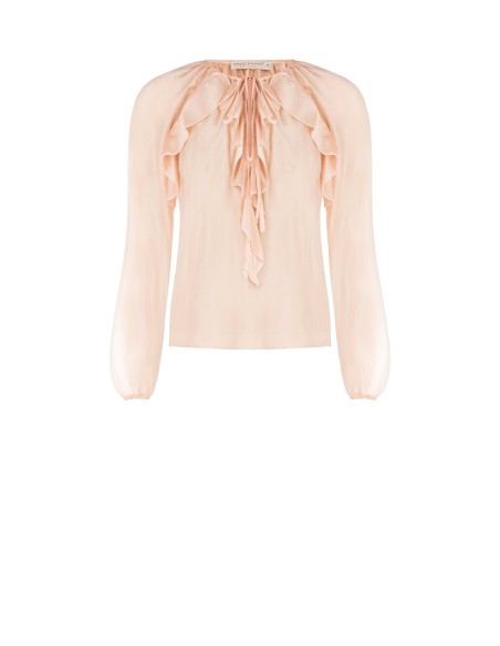 Blouse van lichtgewicht, semitransparante stof met ruches Rinascimento