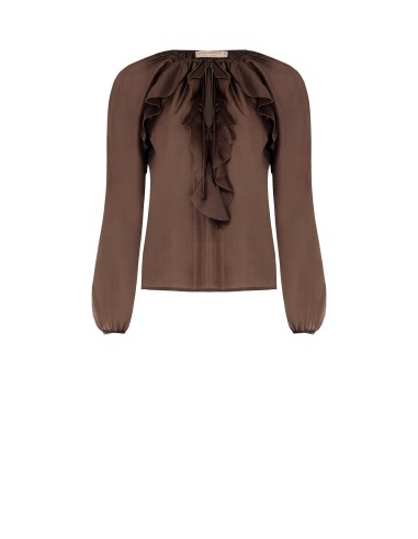 Blouse van lichtgewicht, semitransparante stof met ruches Rinascimento