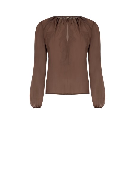 Blouse van lichtgewicht, semitransparante stof met ruches Rinascimento
