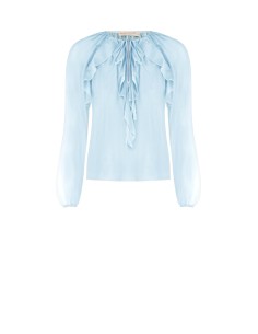 Blouse van lichtgewicht, semitransparante stof met ruches Rinascimento