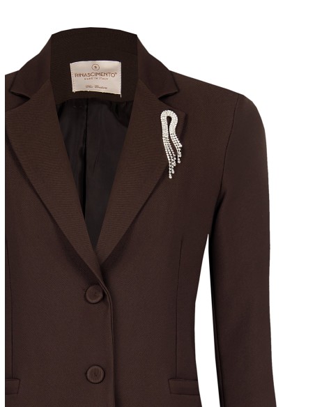 Getailleerde blazer met strass-speld Rinascimento