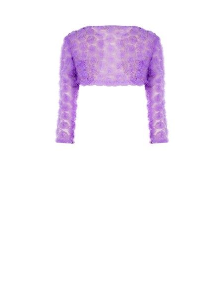 Bolero van geborduurde tule met rozen Rinascimento