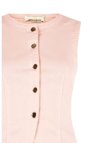 Getailleerd lang denimgilet van stretchdenim van Rinascimento