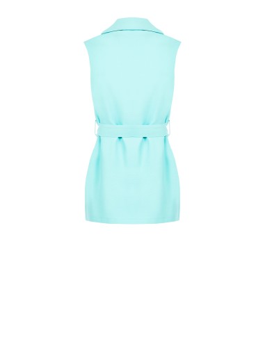 Lang Open Gilet Van Viscose Met Licht Kreukeffect En Bijpassende Riem Rinascimento