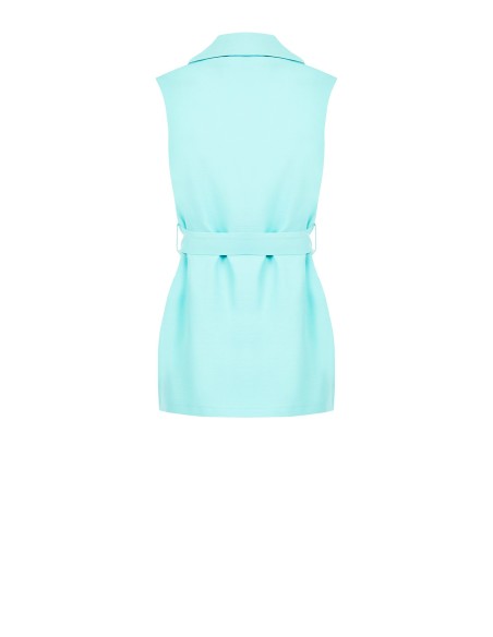 Lang Open Gilet Van Viscose Met Licht Kreukeffect En Bijpassende Riem Rinascimento