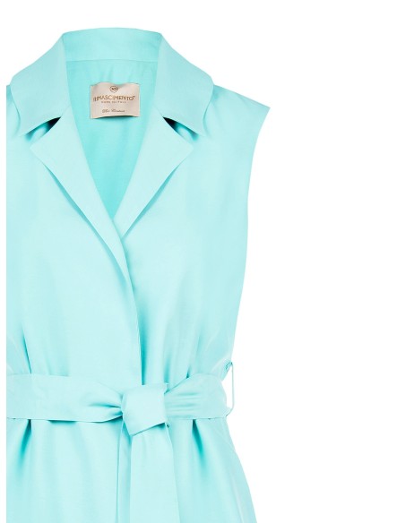 Lang Open Gilet Van Viscose Met Licht Kreukeffect En Bijpassende Riem Rinascimento