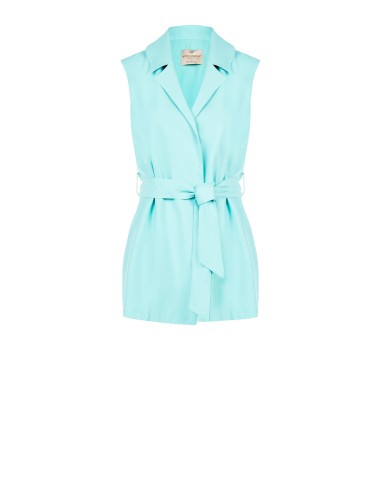Lang Open Gilet Van Viscose Met Licht Kreukeffect En Bijpassende Riem Rinascimento