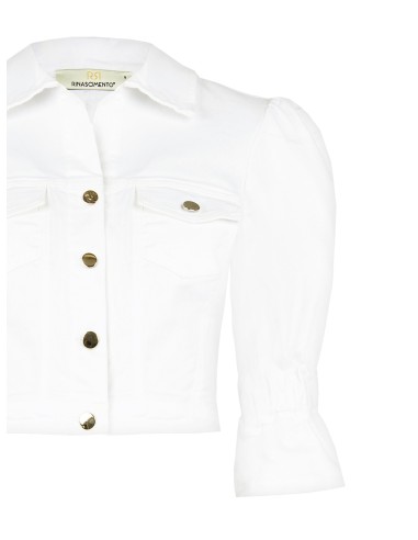 Cropped spijkerjasje van stretchdenim met zakjes Rinascimento