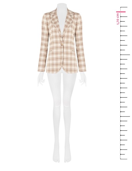 Geruite blazer van poliviscose van Rinascimento