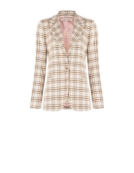 Geruite blazer van poliviscose van Rinascimento