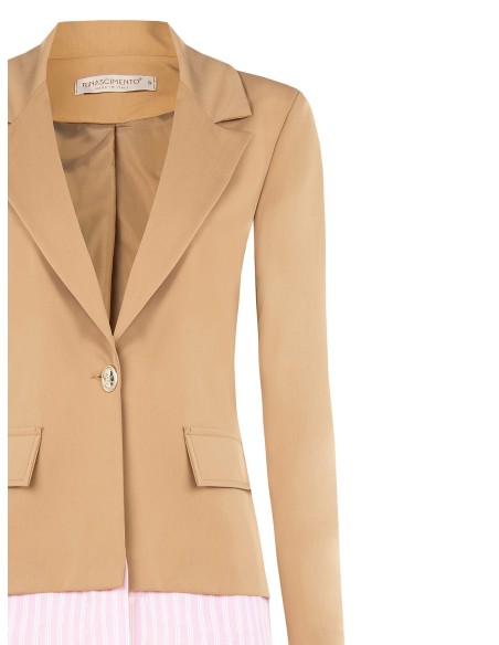 Blazer van polyviscose met inzetstukken met strepen van Rinascimento