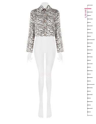 Zebraprint stretchjeansjasje Rinascimento