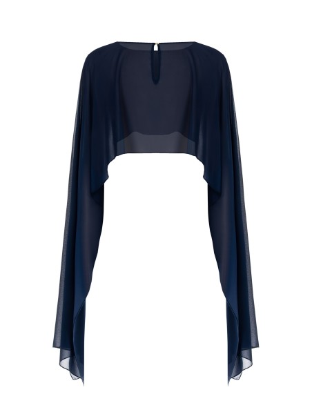 Georgette bolero met lange mouwen