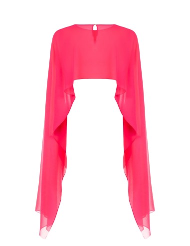 Georgette bolero met lange mouwen