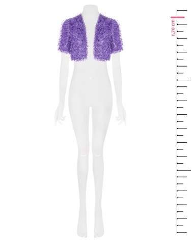 Open bolero-schouderbedekking met veren-effect draden Rinascimento