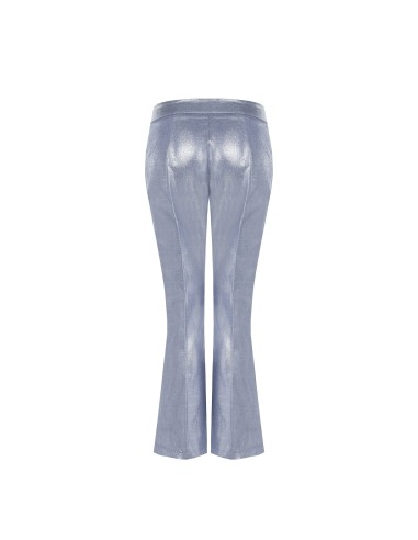Rinascimento uitlopende broek van gelamineerd denim