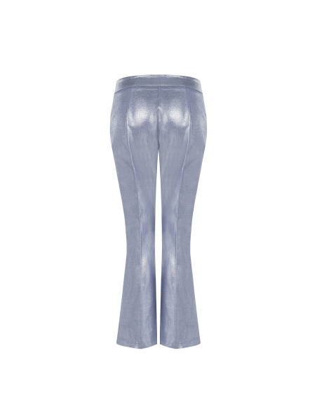 Rinascimento uitlopende broek van gelamineerd denim