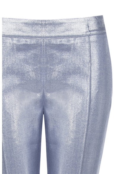 Rinascimento uitlopende broek van gelamineerd denim