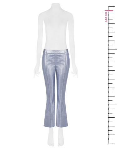 Rinascimento uitlopende broek van gelamineerd denim