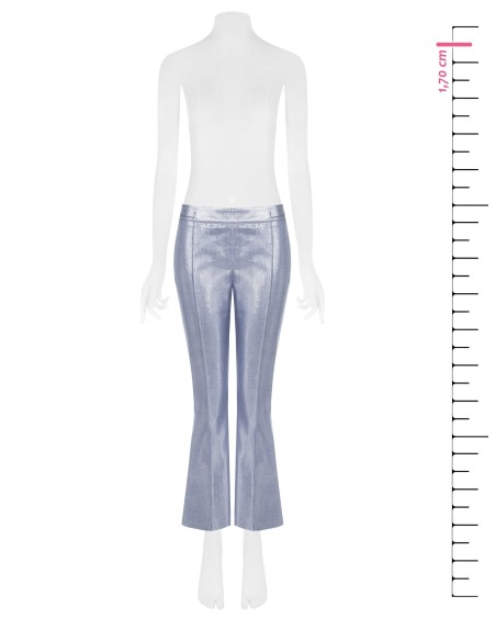 Rinascimento uitlopende broek van gelamineerd denim