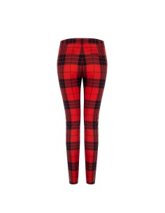 Skinny cropped tartanbroek met gouden knoop van Rinascimento 2