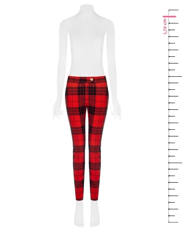 Skinny cropped tartanbroek met gouden knoop van Rinascimento