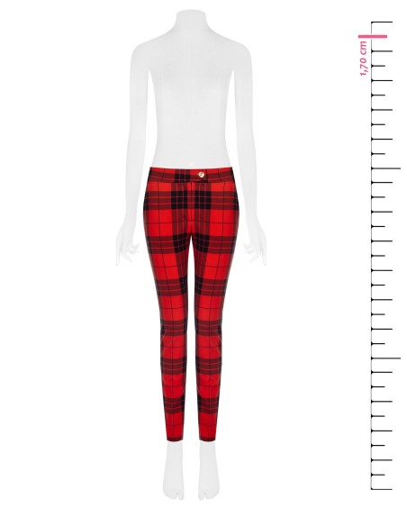 Skinny cropped tartanbroek met gouden knoop van Rinascimento