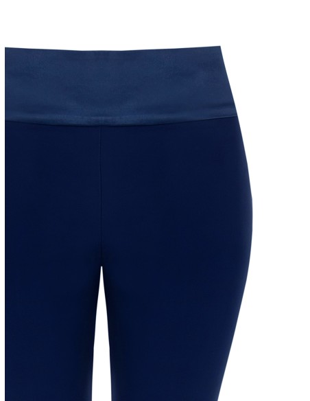 Uitlopende broek van technische stof met satijnen tailleband van Rinascimento